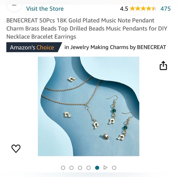 Lot of Gold Jewelry Making Beads and Earring Kit - $35 VALUE - Music Notes - Picture 10 of 16